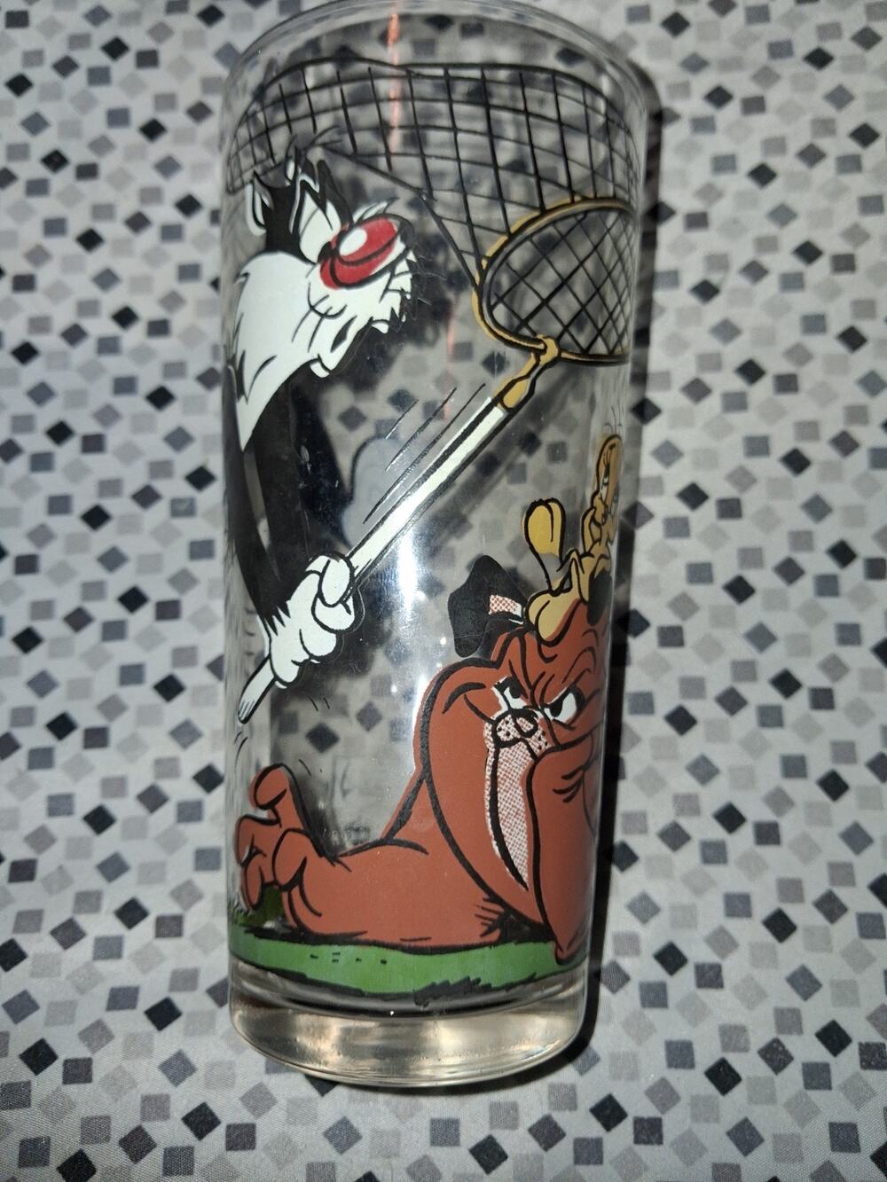 Vtg Looney Tunes Sylvester Tweety Pepsi Collector Series Restaurant Glass 1976